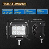 Willpower LED-balk 132 cm 52 inch 675 W Koplamp 10 cm 4 inch 18 W Werklamp Lichtstrip Met Bekabeling 12 V 24 V voor Terreinwagen Auto Tractor Vrachtwagen 4 x 4 Boot ATV