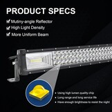 Willpower LED-balk 132 cm 52 inch 675 W Koplamp 10 cm 4 inch 18 W Werklamp Lichtstrip Met Bekabeling 12 V 24 V voor Terreinwagen Auto Tractor Vrachtwagen 4 x 4 Boot ATV