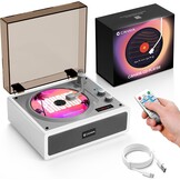 CAHAYA CD-speler met Bluetooth 5.4 en afstandsbediening voor huishoudelijk gebruik - desktop cd-speler ingebouwde dual hifi-sound-luidspreker en 3600 mAh-batterij - ideale cadeaukeuze