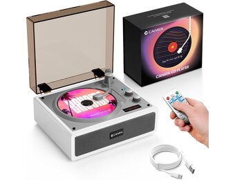 CAHAYA CD-speler met Bluetooth 5.4 en afstandsbediening voor huishoudelijk gebruik - desktop cd-speler ingebouwde dual hifi-sound-luidspreker en 3600 mAh-batterij - ideale cadeaukeuze