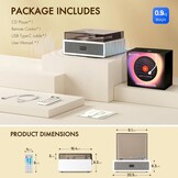 CAHAYA CD-speler met Bluetooth 5.4 en afstandsbediening voor huishoudelijk gebruik - desktop cd-speler ingebouwde dual hifi-sound-luidspreker en 3600 mAh-batterij - ideale cadeaukeuze