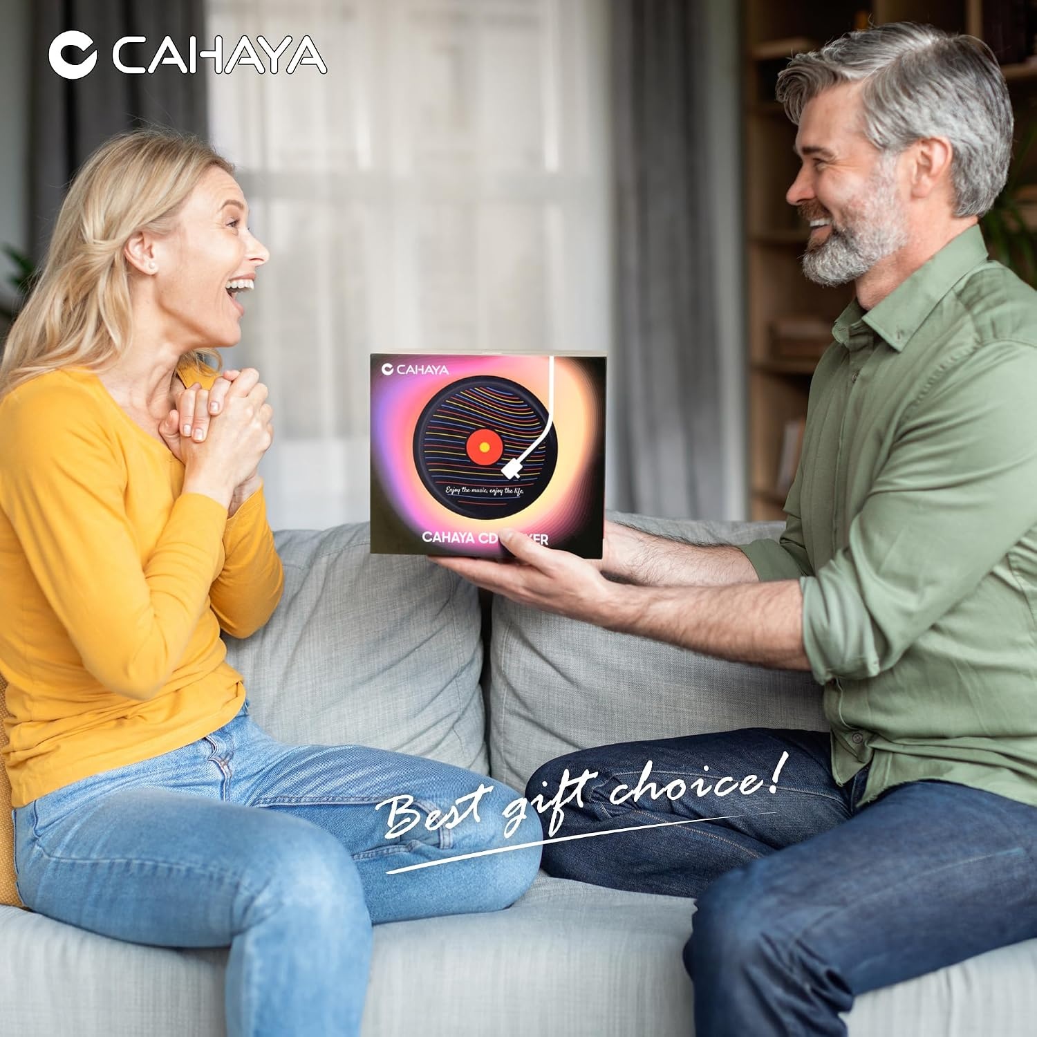 CAHAYA CD-speler met Bluetooth 5.4 en afstandsbediening voor huishoudelijk gebruik - desktop cd-speler ingebouwde dual hifi-sound-luidspreker en 3600 mAh-batterij - ideale cadeaukeuze