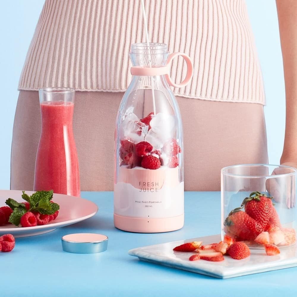 Draagbare Blender voor Smoothies Maker - 350 ml - Mixer, USB, Krachtige Motor, Draadloos Opladen, Ideaal voor Reizen, Blender to go vers sap blender, milkshakes, fruit blender
