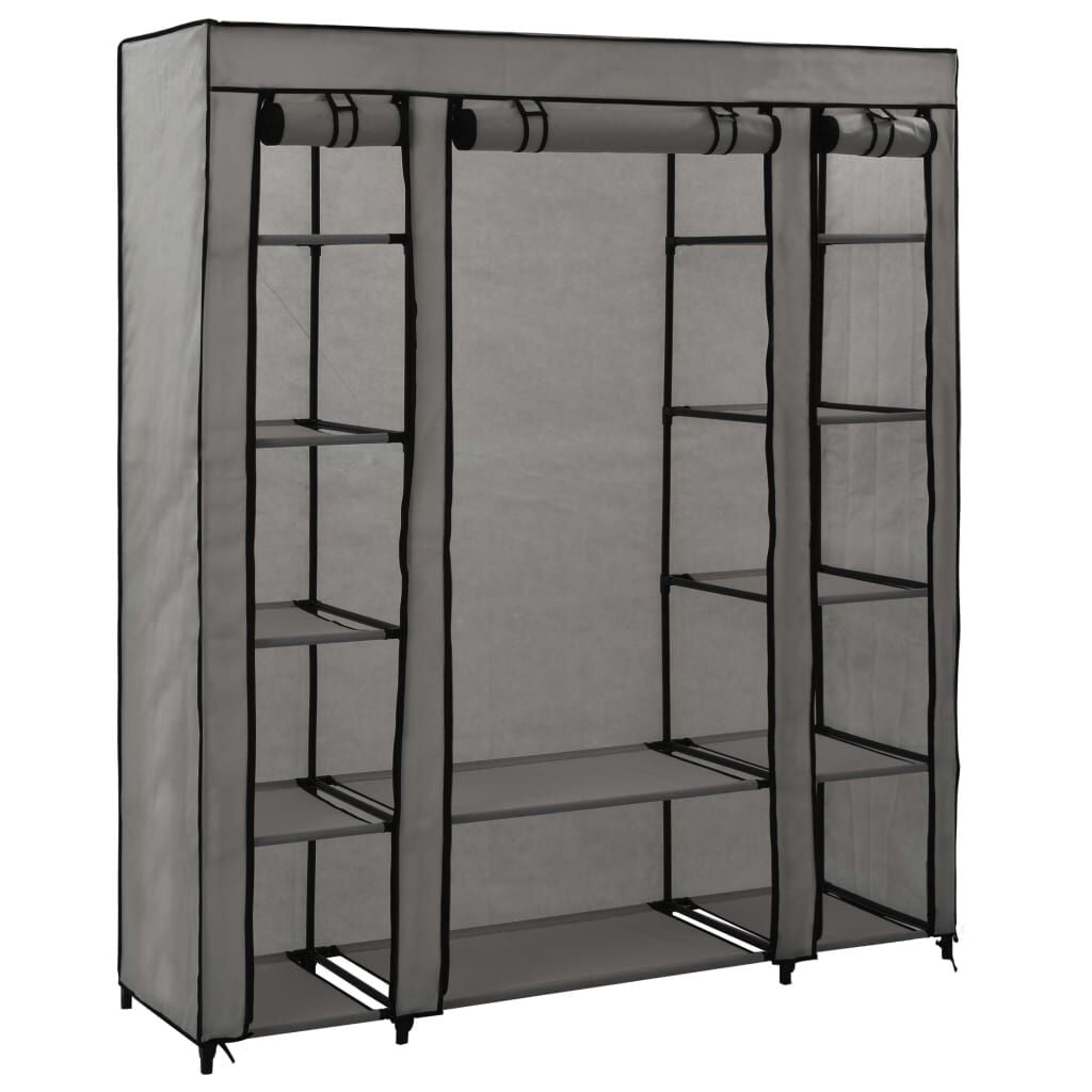 Kledingkast met Vakken & Stangen 150x45x176cm Grijs (58% Korting)