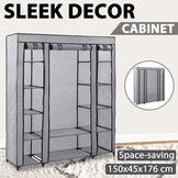 Kledingkast met Vakken & Stangen 150x45x176cm Grijs (58% Korting)
