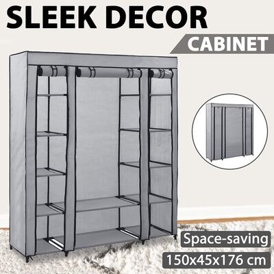Kledingkast met Vakken & Stangen 150x45x176cm Grijs (58% Korting)