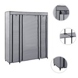 Kledingkast met Vakken & Stangen 150x45x176cm Grijs (58% Korting)