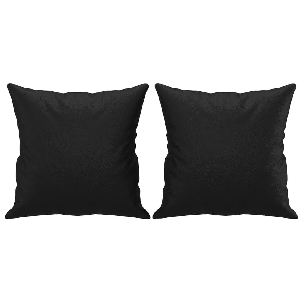 Sierkussens Kunstleer Zwart 40x40 cm (2 stuks) - 54% Korting