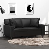 Sierkussens Kunstleer Zwart 40x40 cm (2 stuks) - 54% Korting