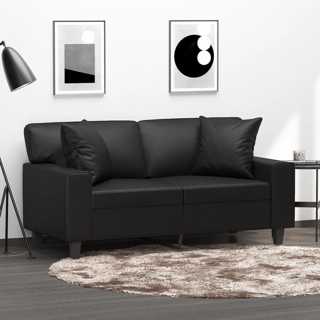 Sierkussens Kunstleer Zwart 40x40 cm (2 stuks) - 54% Korting