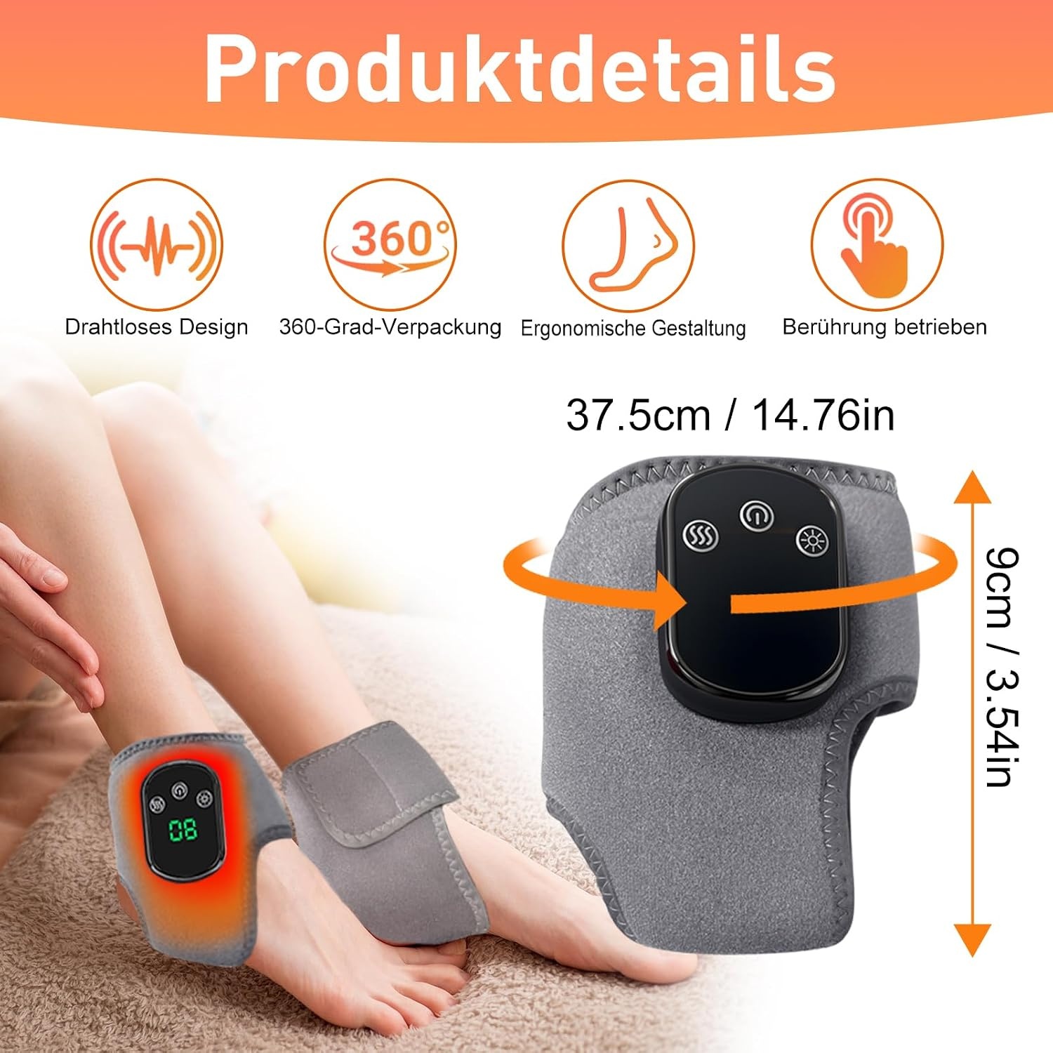 Elektrisch Enkelmassageapparaat - 3-in-1 Draadloos met Warmte | Set van 2
