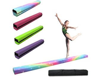 HomeSun zweefbalk, 240 cm, opvouwbaar, balansbalk, gymnastiekbalk, oefening, fitness, training, turnen voor thuis