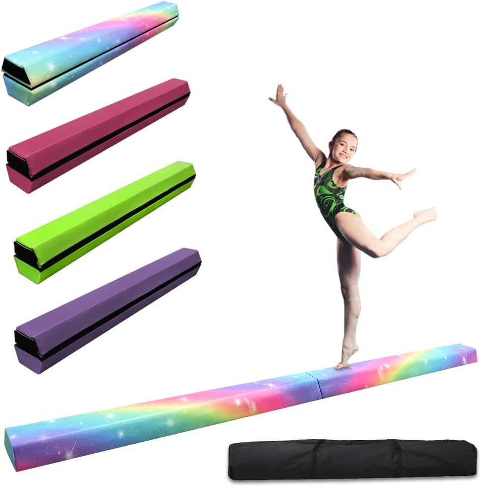 HomeSun zweefbalk, 240 cm, opvouwbaar, balansbalk, gymnastiekbalk, oefening, fitness, training, turnen voor thuis