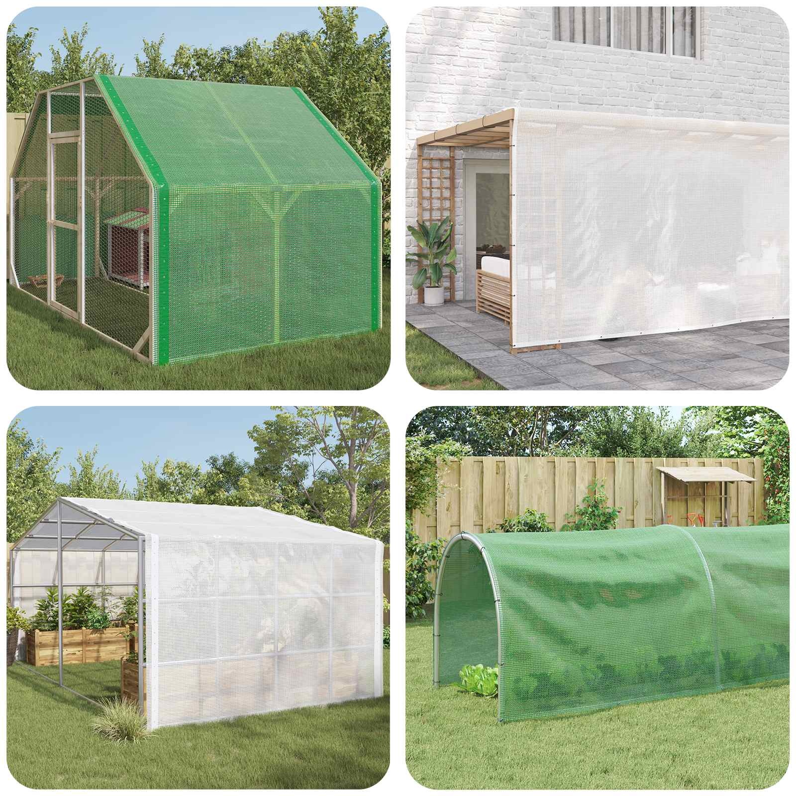 vidaXL Leno dekzeil 260 g/m² 2x4 m wit