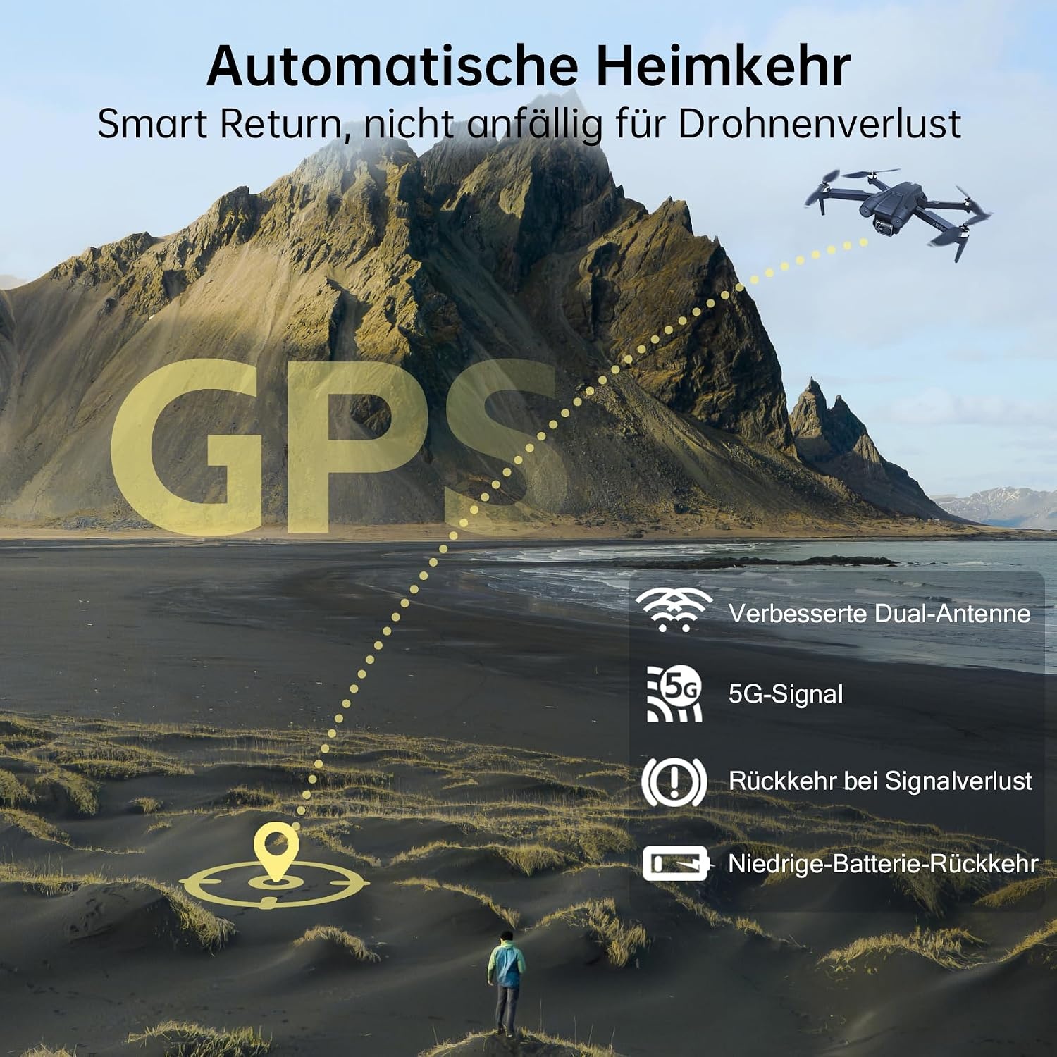4K GPS Drone X10 PRO: 90 Min Vliegtijd & 3 Accu's - 34% Korting