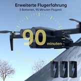 4K GPS Drone X10 PRO: 90 Min Vliegtijd & 3 Accu's - 34% Korting