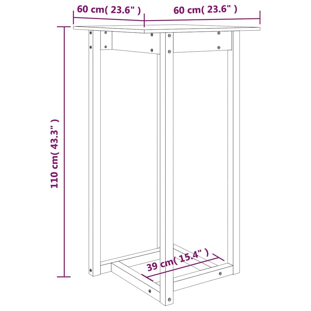 Bartafel Massief Grenenhout 60x60x110 cm - 34% Korting