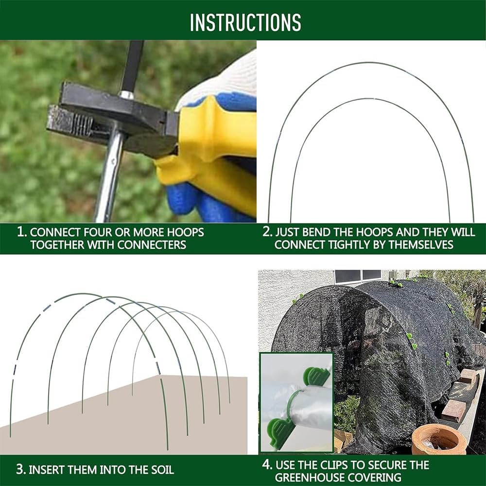 50x Tunnelbogen voor Verhoogd Bed & Plantentunnel - Glasvezel (6mm)