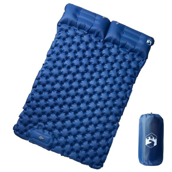 2-persoons Zelfopblaasbaar Kampeermatras met Kussens - Marineblauw (34% Korting)