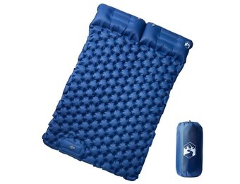 2-persoons Zelfopblaasbaar Kampeermatras met Kussens - Marineblauw (34% Korting)