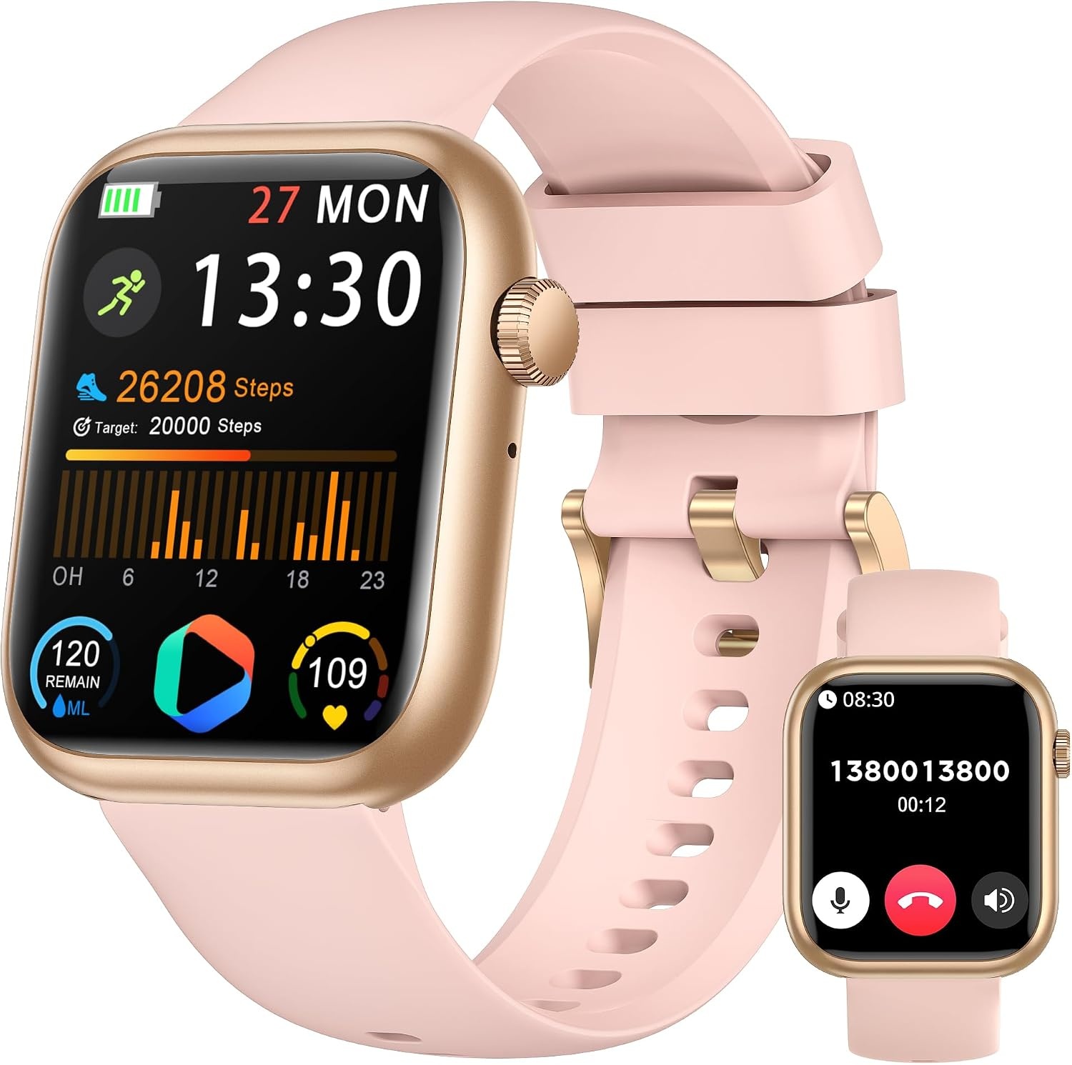 Smartwatch met 1,83" HD Scherm, 120+ Sportmodi, Roze (27% Korting)