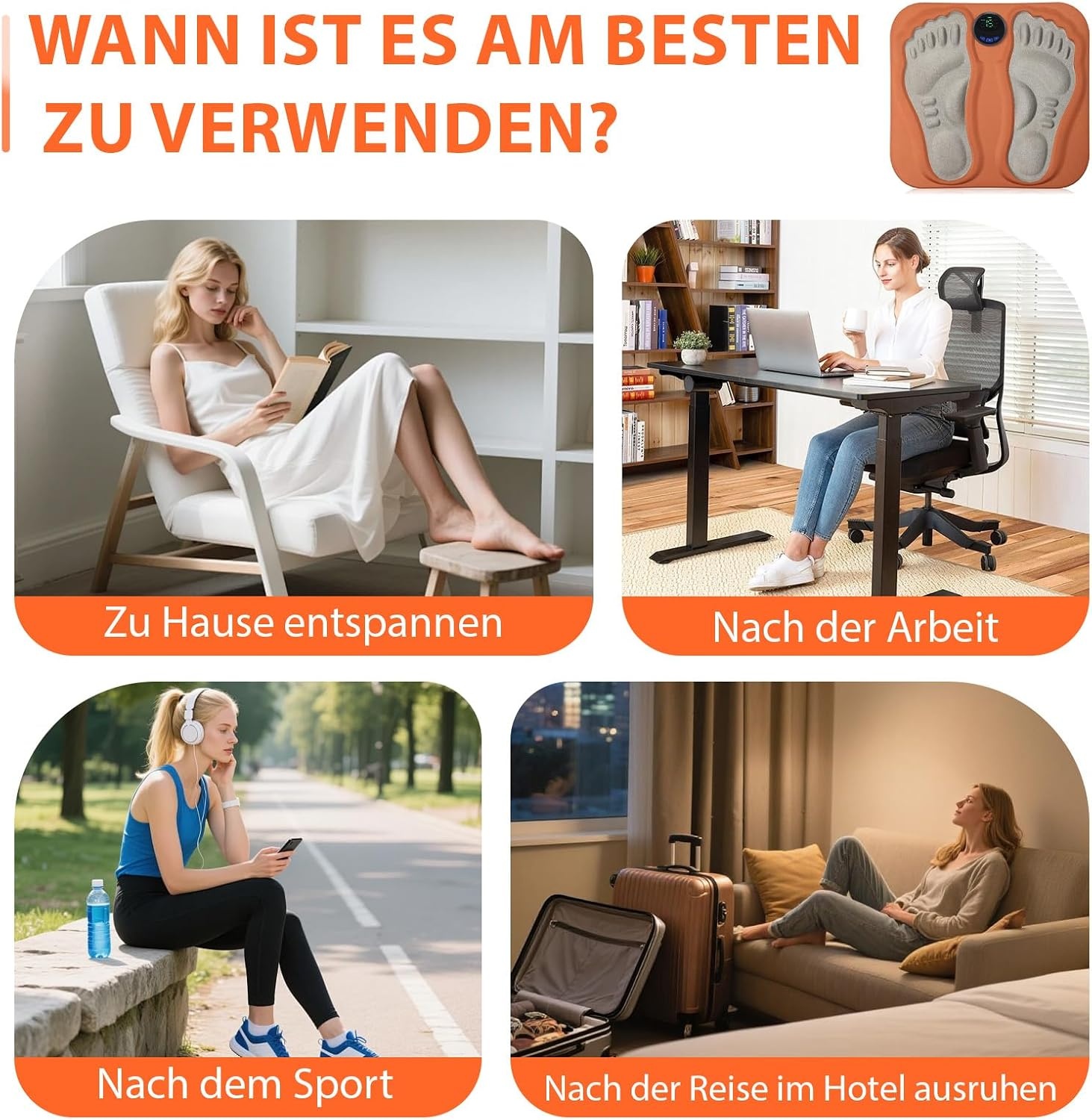 Voetmassageapparaat met 3D Dieptemassage & 6 Modi - 33% Korting