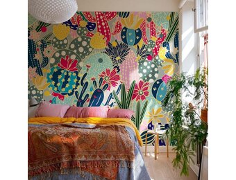 Zelfklevend Cactus Fotobehang - Modern Wanddecor (240x250 cm) - 29% Korting