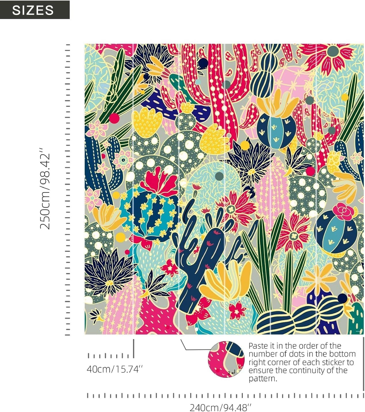 Zelfklevend Cactus Fotobehang - Modern Wanddecor (240x250 cm) - 29% Korting