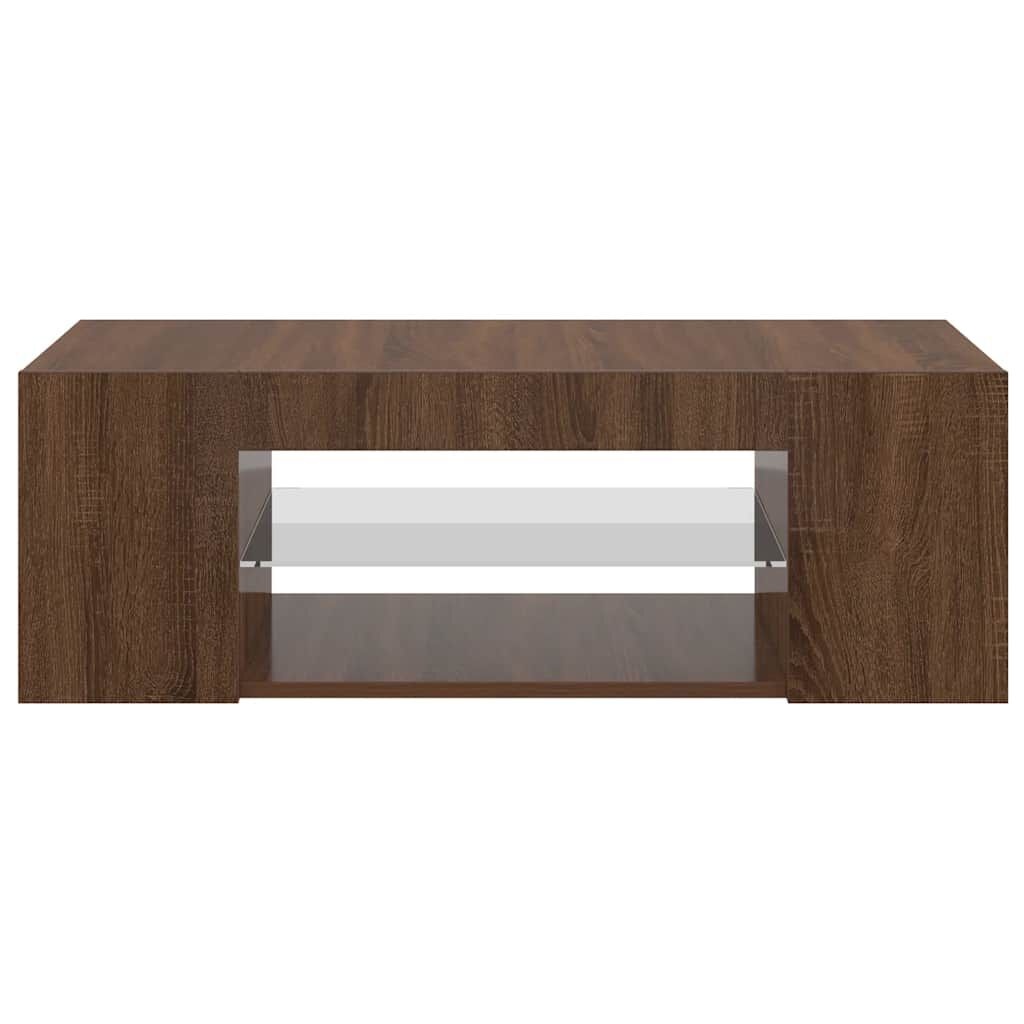 Tv-meubel met LED 90x39x30cm - Bruin Eiken (57% Korting)