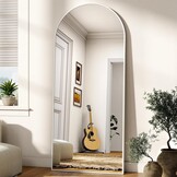 Boogvormige Passpiegel 165x60cm Wit | 33% Korting | Met Standaard