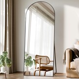 Boogvormige Passpiegel 165x60cm Wit | 33% Korting | Met Standaard