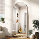Boogvormige Passpiegel 165x60cm Wit | 33% Korting | Met Standaard