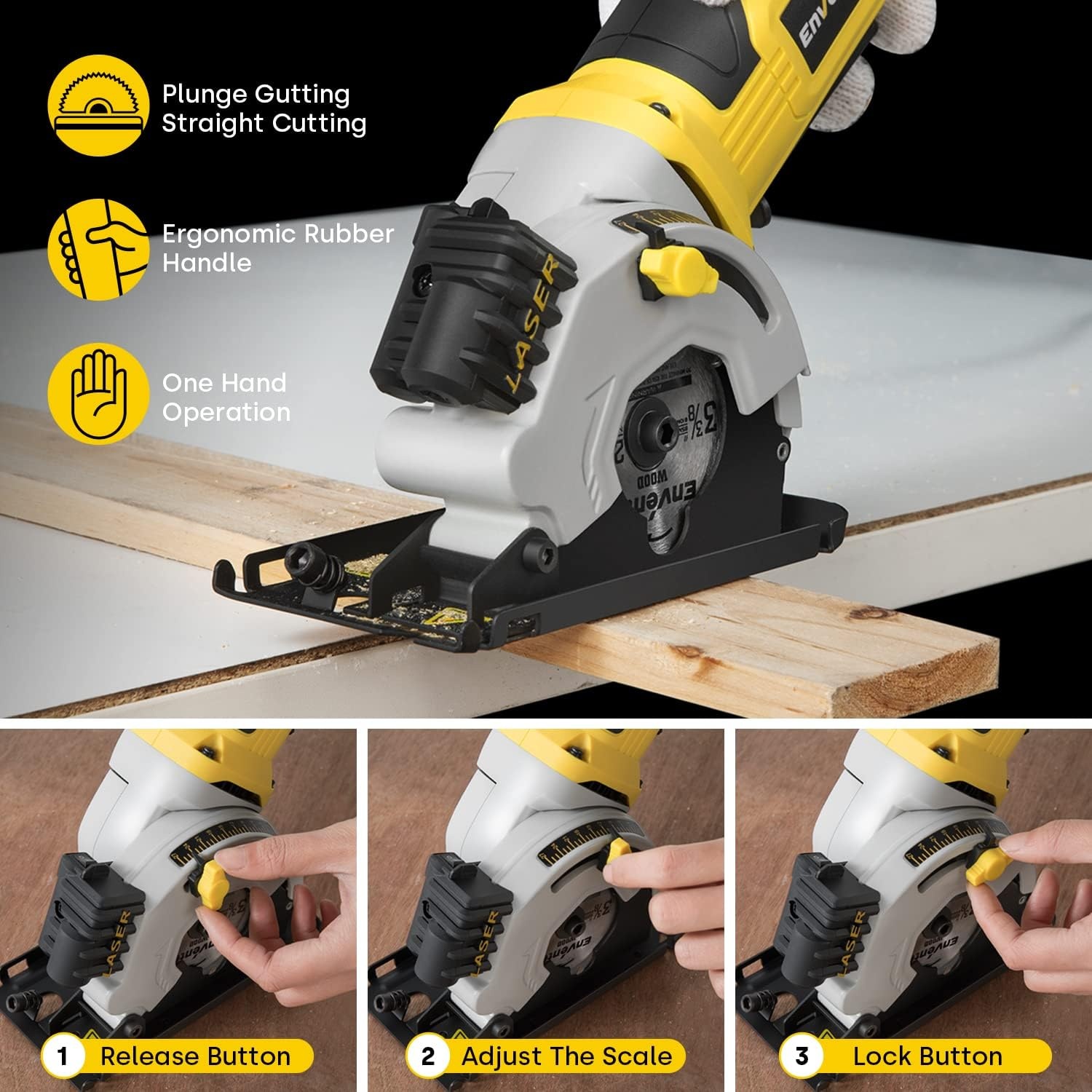 Mini Cirkelzaag 580W - 33% Korting! Ideaal voor Hout, Tegels & Metaal