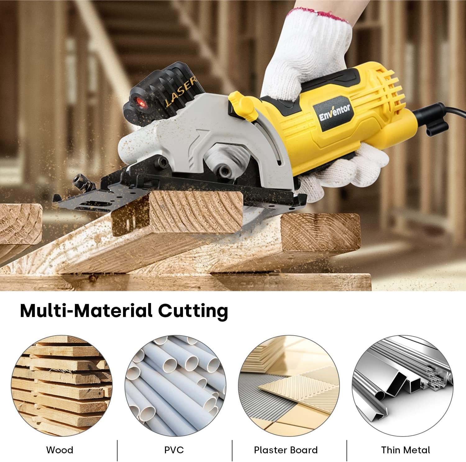 Mini Cirkelzaag 580W - 33% Korting! Ideaal voor Hout, Tegels & Metaal
