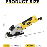 Mini Cirkelzaag 580W - 33% Korting! Ideaal voor Hout, Tegels & Metaal