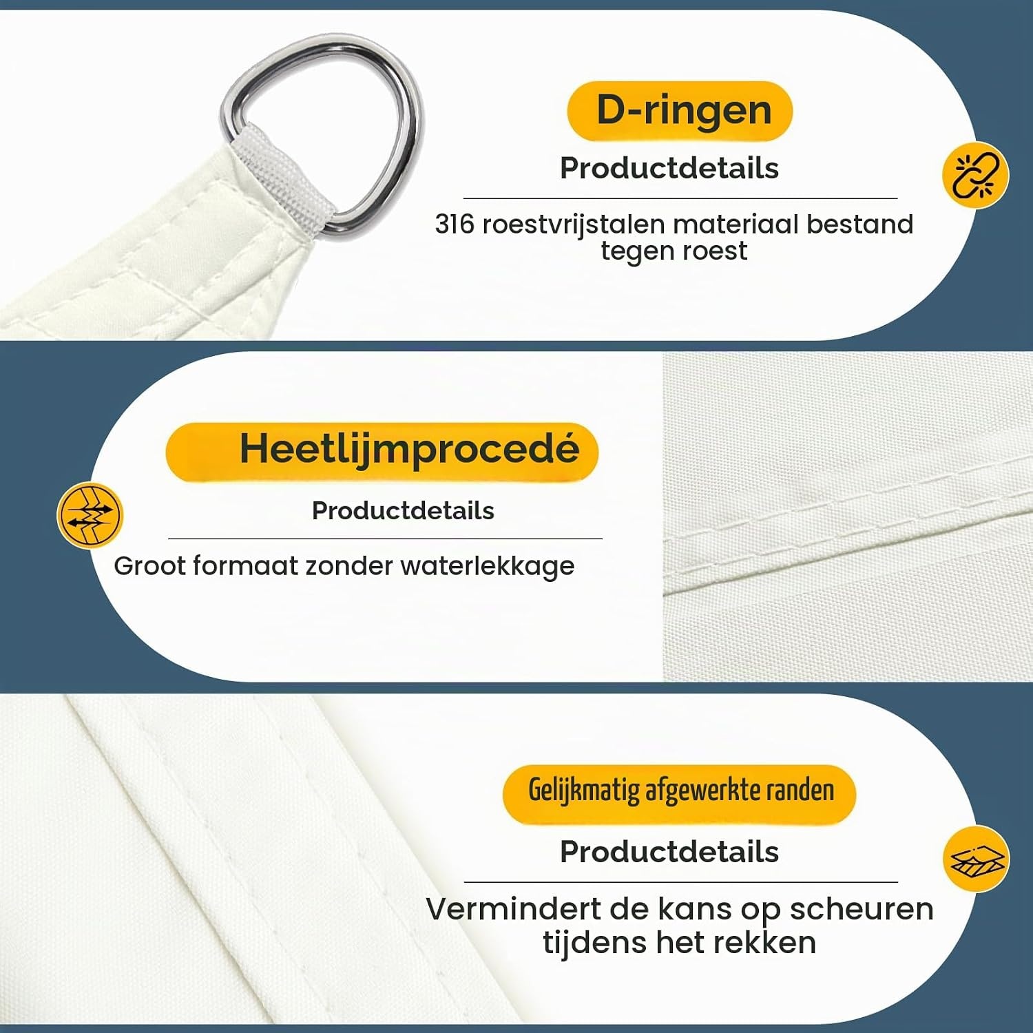 Waterdicht Vierkant Schaduwdoek 5x5m Crème met 34% Korting