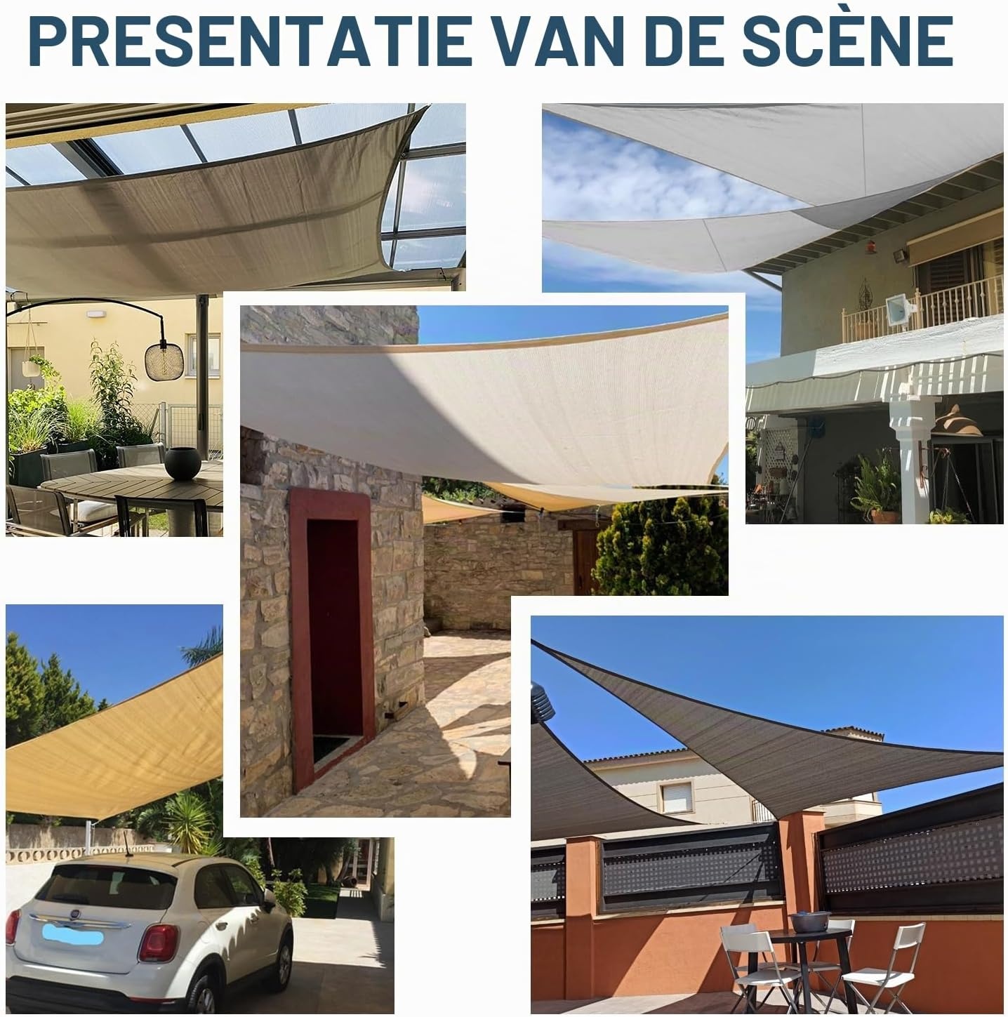 Waterdicht Vierkant Schaduwdoek 5x5m Crème met 34% Korting