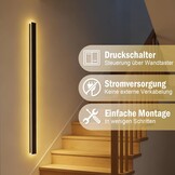 LED Wandlamp Zwart 60cm | 3 Kleuren | 20W 1600lm | Modern Design