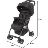 Lichte Buggy Ohlala' 2, 3,8 kg, Inklapbaar met Eén Hand - Black Night (30% Korting)