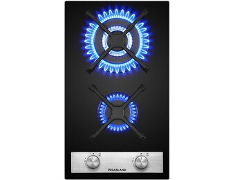 Gaskookplaat 30 cm Zwart Glas - 2 Branders met Wokfunctie - 5200W - 29% Korting