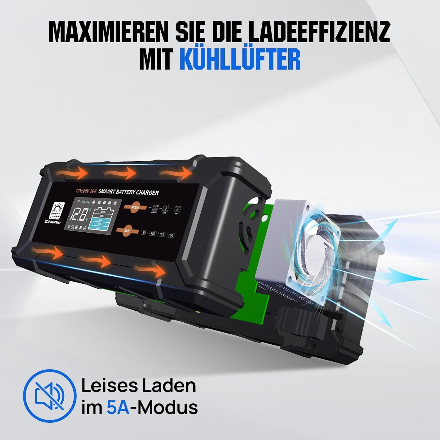 Slimme Acculader 12V/24V 20A LiFePO4 & Loodzuur - 34% Korting