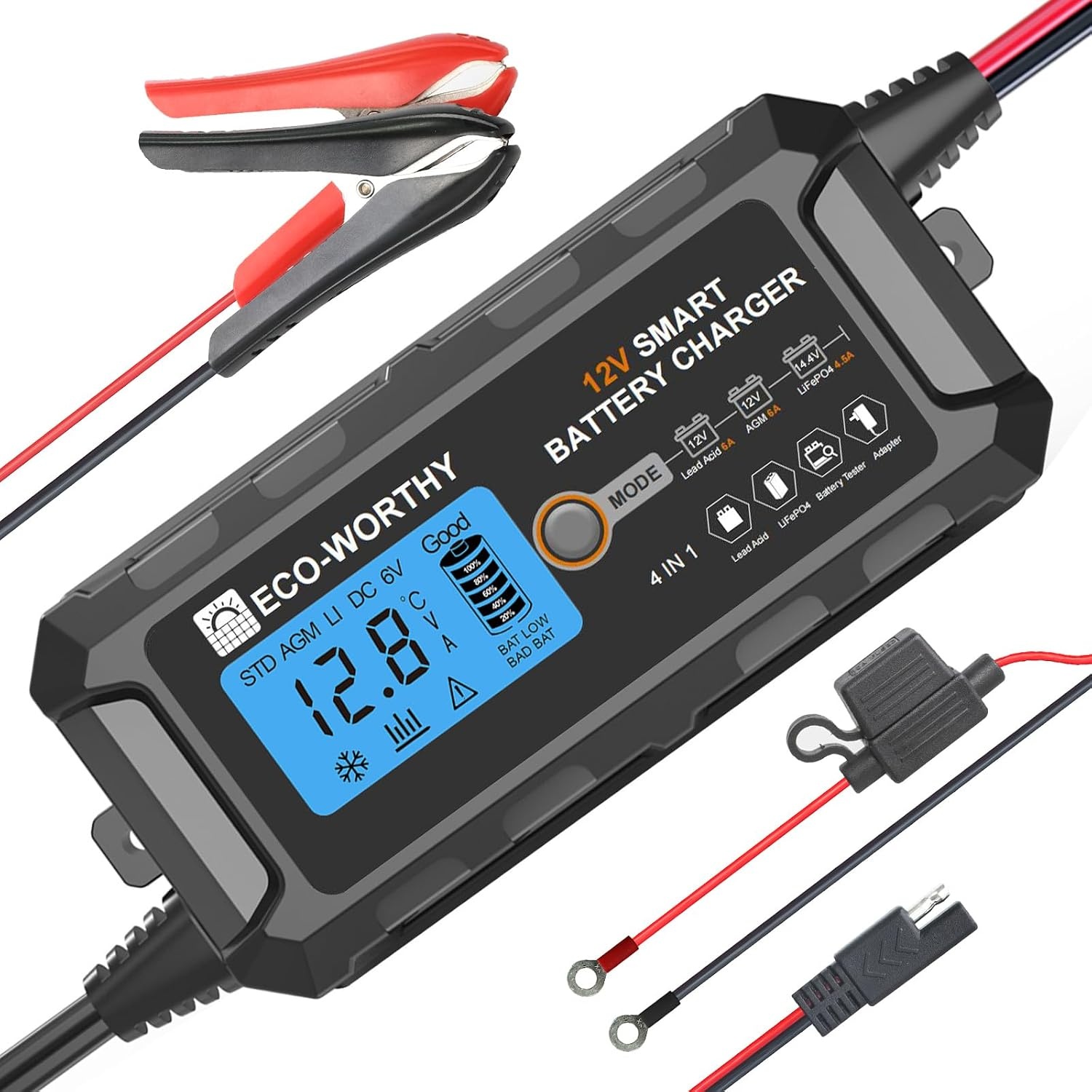 Slimme Acculader 12V/24V 20A LiFePO4 & Loodzuur - 34% Korting