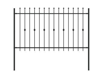 Zwarte Spike Heg ASTEN 200x166 cm Gepoedercoat Staal - 34% Korting!