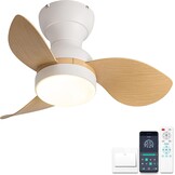 Plafondventilator met LED, 56 cm, 6 Snelheden, Afstandsbediening - 34% Korting