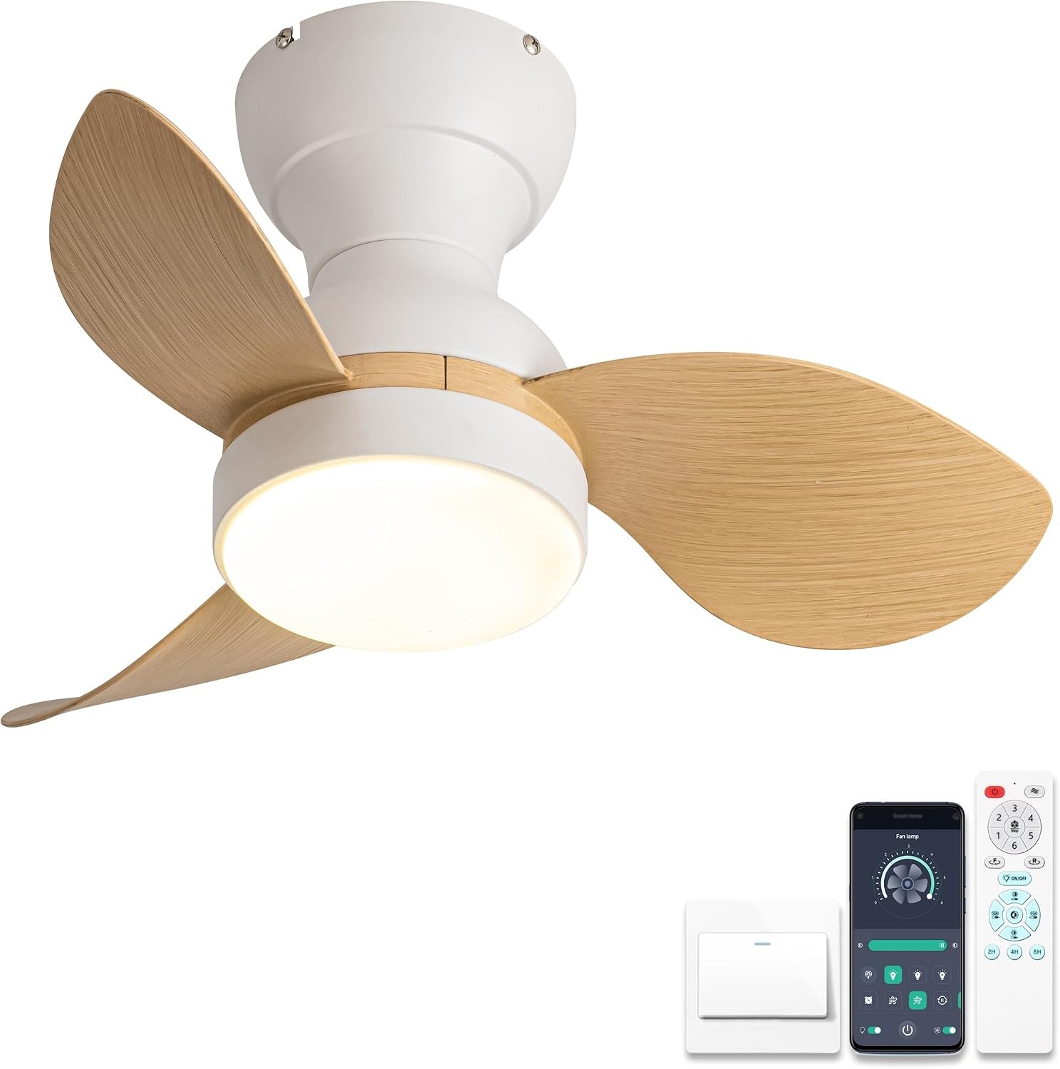 Plafondventilator met LED, 56 cm, 6 Snelheden, Afstandsbediening - 34% Korting