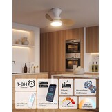 Plafondventilator met LED, 56 cm, 6 Snelheden, Afstandsbediening - 34% Korting
