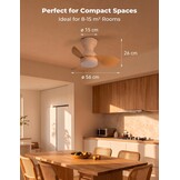 Plafondventilator met LED, 56 cm, 6 Snelheden, Afstandsbediening - 34% Korting