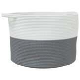 Grijze en Witte Katoenen Wasmand (Ø 55x36 cm) - 31% Korting!