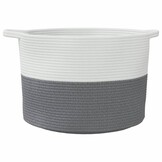 Grijze en Witte Katoenen Wasmand (Ø 55x36 cm) - 31% Korting!