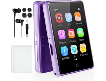 MP3-speler 64GB Paars met Touchscreen & Bluetooth 5.3 - Nu 28% Korting!